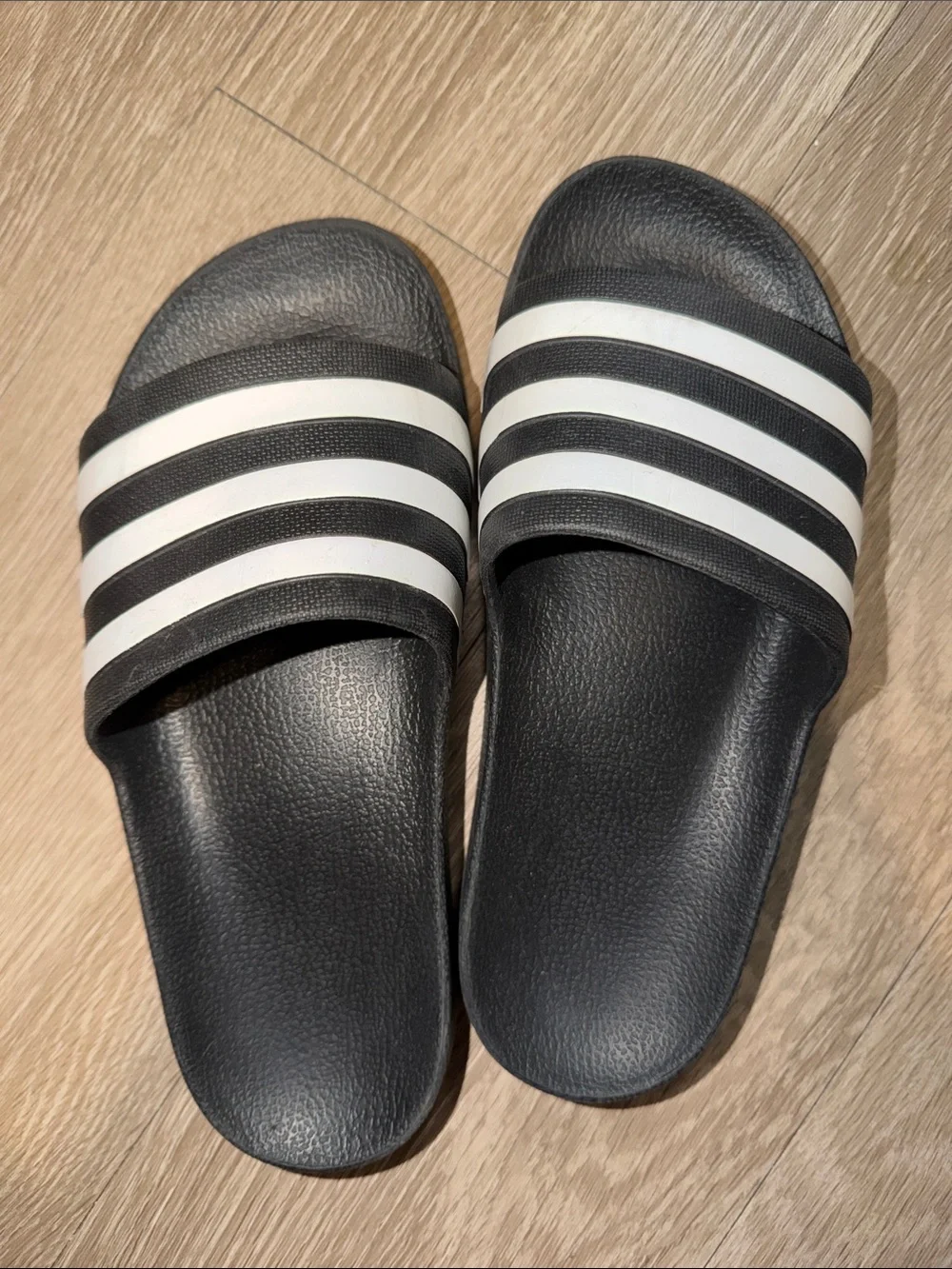 adidas Black and White Slide Sandals